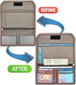 AVYRDO Multi-Purpose Document Organiser Wallet, Card Holder, Cheque Book Cover, Vehicle or Car Paper and More with Mat Finish, Pack of 1 (Brown) - Image 4