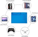 Heat-Resistant Antistatic Silicone Soldering ESD Mat – Magnetic Parts Organizer with Tool Slots for Electronics Repair, 45x30 cm (Blue Mat Only) - Image 2