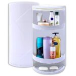 ABS 360° Rotating Corner Shelves for Bathroom or Kitchen Storage with 3-Tier Corner Cabinet Shelf Organiser, Wall Mount or Countertop Design (Big Size & White)