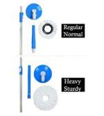 Universal Heavy Duty Spin Mop Stick Rod Handle Set with 1 Microfiber Refill (Heavy Blue) - Image 5