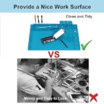 Heat-Resistant Antistatic Silicone Soldering ESD Mat – Magnetic Parts Organizer with Tool Slots for Electronics Repair, 45x30 cm (Blue Mat Only) - Image 3
