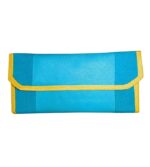 AVYRDO Slim Cheque Book Holder with 10 Compartments, Multiple Card Slots, Blending of Jute & Nylon (Blue and Yellow)