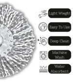 AVYRDO Heavy Duty Microfiber Spin Mop Head Replacement Refill, Mop Refill Only, Pack of 2, Dual Color Fibres (White and Grey) - Image 5