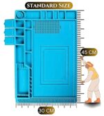 Professional Electronics Repair Mat, Anti Static ESD Safe Up To 500°C Heat-Resistant Silicone Mat Workbench, Size 45x30cm (Blue) - Image 2