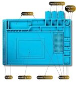 Professional Electronics Repair Mat, Anti Static ESD Safe Up To 500°C Heat-Resistant Silicone Mat Workbench, Size 45x30cm (Blue) - Image 5