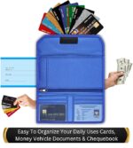 AVYRDO Multi-Purpose Document Organiser Wallet, Card Holder, Cheque Book Cover, Vehicle or Car Paper and More with Mat Finish, Pack of 1 (Blue) - Image 2