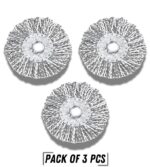 AVYRDO Heavy Duty Microfiber Spin Mop Head Replacement Refill, Mop Refill Only, Pack of 3, Dual Color Fibres (White and Grey) - Image 6