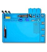 Professional Electronics Repair Mat, Anti Static ESD Safe Up To 500°C Heat-Resistant Silicone Mat Workbench, Size 45x30cm (Blue) - Image 7