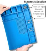 Professional Electronics Repair Mat, Anti Static ESD Safe Up To 500°C Heat-Resistant Silicone Mat Workbench, Size 45x30cm (Blue) - Image 6