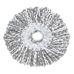AVYRDO Heavy Duty Microfiber Spin Mop Head Replacement Refill, Mop Refill Only, Pack of 1, Dual Color Fibres (White and Grey)