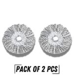 AVYRDO Heavy Duty Microfiber Spin Mop Head Replacement Refill, Mop Refill Only, Pack of 2, Dual Color Fibres (White and Grey) - Image 6