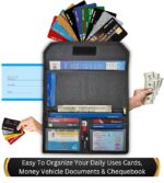 AVYRDO Multi-Purpose Document Organiser Wallet, Card Holder, Cheque Book Cover, Vehicle or Car Paper and More with Mat Finish, Pack of 1 (Black) - Image 4