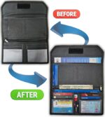 AVYRDO Multi-Purpose Document Organiser Wallet, Card Holder, Cheque Book Cover, Vehicle or Car Paper and More with Mat Finish, Pack of 1 (Black) - Image 2