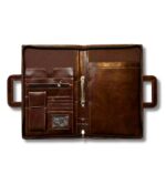 All-in-One PU Leatherette Professional Executive File Folder Document Organizer with 2 Binder Ring, Secure Hidden Handle, Multi Pockets & Zipper Closure Big Size B4 (Brown) - Image 9